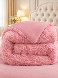 Пухкава олекотена завивка Fluffy 200×230 см с 2 калъфки, 3 части, розов – Johnny Home FA-05 - Img 3
