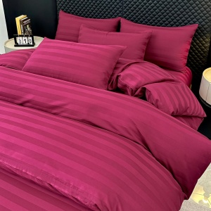 Спален комплект Damasc Deluxe от 100% памук, 6 части, бордо, JoJo Home, DMB-06 – продуктова снимка за продуктовата галерия