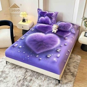 3D Комплект долен чаршаф с ластик + 2 калъфки, HBFD-02