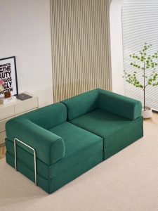 detaliu material canapea modulara verde din spuma premium hd