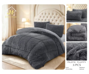 Пухкава олекотена завивка Fluffy 200×230 см с 2 калъфки, 3 части, антрацитносив – Johnny Home FA-06 - Img 5