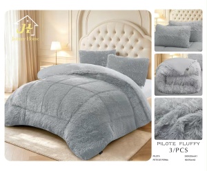 Пухкава олекотена завивка Fluffy 200×230 см с 2 калъфки, 3 части, светлосив – Johnny Home FA-08 - Img 5