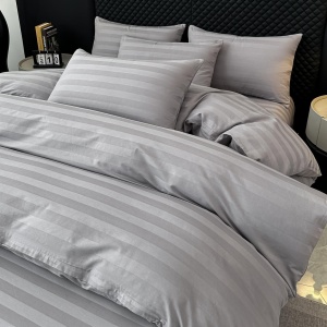 Спален комплект Damasc Deluxe от 100% памук, 6 части, светлосив, JoJo Home, DMB-03 – продуктова снимка от продуктовата галерия