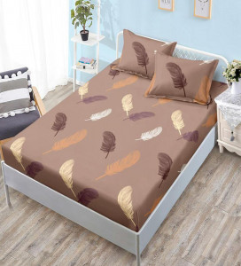 Долен чаршаф с ластик + 2 калъфки, за Двойно легло, Фин памук, HBFJ-121