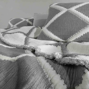 Луксозен спален комплект от памук тип Муселин, Dantela Vita Garcia, 9 части, сиво – продуктова снимка за продуктовата галерия