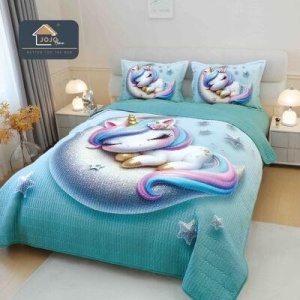 Плюшена кувертюра 220х240 см., с подарък 2 калъфки, C5D-20
