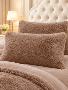 Пухкава олекотена завивка Fluffy 200×230 см с 2 калъфки, 3 части, кафяв – Johnny Home FA-04 - Img 2