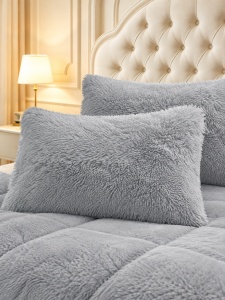 Пухкава олекотена завивка Fluffy 200×230 см с 2 калъфки, 3 части, светлосив – Johnny Home FA-08 - Img 2