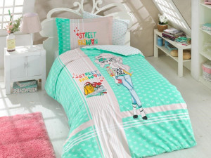 Спално бельо от поплин, 100% памук, за единично легло, Hobby Home, 3 части, HB1-23 - Img 2