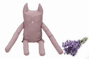 Perna in forma de pisica SomnArt, bumbac, umplutura lavanda, Roz - Img 2