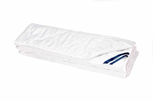 Pilota 200×220 cm microfibra striata alba matlasata model lacrimi, 200 g, de vara - Img 11