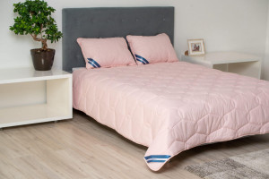 Pilota bumbac Somnart Bella 180x200cm, umplutura grosime medie de vara 200 g/mp, roz - Img 2