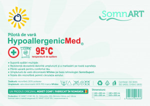 Pilota Somnart HypoAllergenicMed, microfibra 200g, 180 x 200 cm, lavabila la 95°C, pentru vara - Img 4
