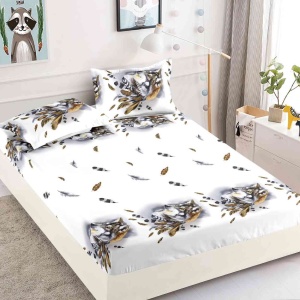 Комплект долен чаршаф с ластик + 2 калъфки, за двойно легло, HBF-314