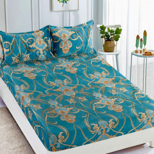 Плюшен долен чаршаф с ластик + 2 калъфки, за матрак от 160х200 до 180х200 см, HCJ-68