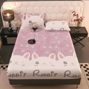 Плюшен долен чаршаф с ластик + 2 калъфки, за матрак от 160х200 до 180х200 см, HCJ-95