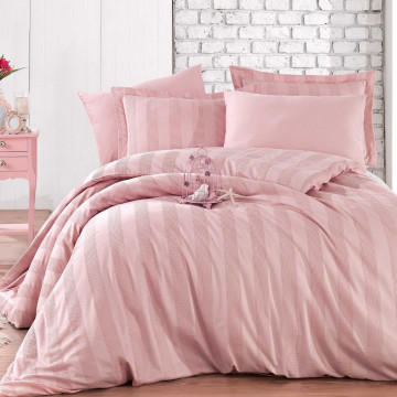 Луксозно спално бельо от Памучен сатен Deluxe, за двойно легло, Hobby Home, 6 части, HBS-48 - Img 2