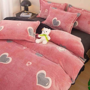 Спален комплект от плюш, с ластик, за двойно легло, 4 части, LCJE-35 - Img 3