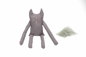 Perna in forma de pisica SomnArt, bumbac, umplutura sare, Gri - Img 1