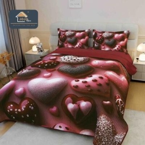 Плюшена кувертюра 220х240 см., с подарък 2 калъфки, C5D-37