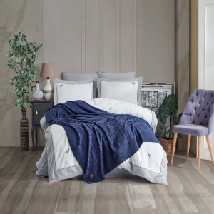 Спален комплект + кувертюра, 100% памук тип Поплин, с бродерия, 7 части, 2006-1-4