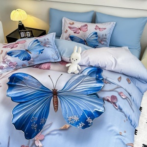 husă pilotă fluturi bleu Jojo Home finet catifelat 6 piese