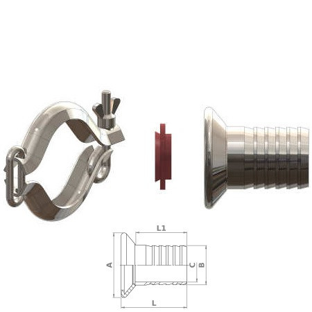 Garola obujmica za crevo za pretakanje 60mm INOX