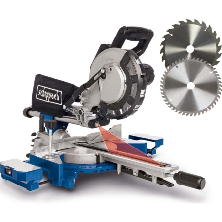 Potezna preklopna testera 216mm 2000W HM216 + 2 lista testere Scheppach