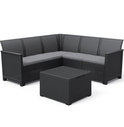 Baštenski set ugaoni elodie 5 seater sa box stolom - grafit KETER