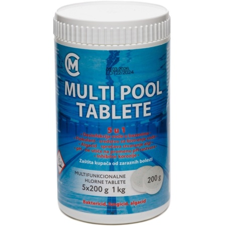 Hlorne tablete za bazene MULTIPOOL 1kg (200g tableta)