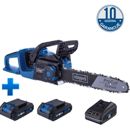 Akumulatorska lančana motorna testera Brushless IXES BC-CS355Duo-X + set punjač 2.4A i 2 x baterija 2.0Ah Scheppach