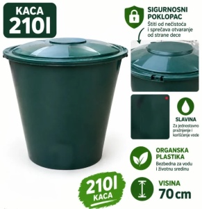 Kaca za kominu sa poklopcem i slavinom 210L - Img 2