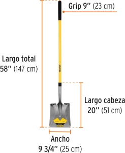 Lopata kockasta sa fiber drškom 147cm TRUPER - Img 2