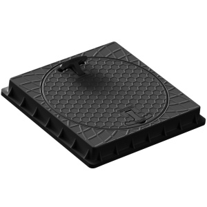 Poklopac za šaht PVC - kockasti crni 70x70cm