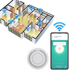 Wi-Fi smart senzor - detektor dima sa sirenom - Img 4