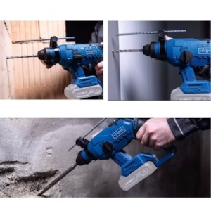 Akumulatorska udarna čekić bušilica SDS PLUS Brushless IXES Solo BC-RHD230-X+ set punjač 2.4A i baterija 2.0Ah Scheppach - Img 5
