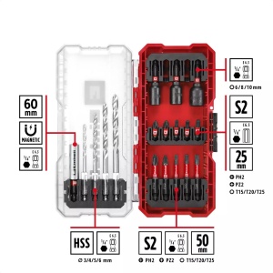 Burgije i bitovi komplet 18kom. EINHELL - Img 11