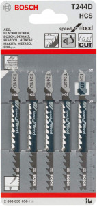 List za ubodnu testeru T 244 D Speed za drvo 3kom. BOSCH - Img 2