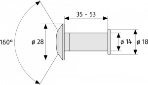 Optička špijunka za vrata 35-53mm ABUS - Img 3