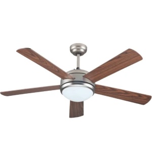 Plafonski ventilator sa svetlom E27 i daljinskim upravljačem 132 cm 70W nikl-braon PROSTO