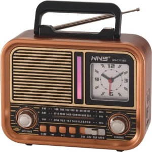 Prenosni retro RGB Bluetooth radio + sat PROSTO