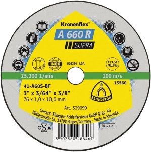 Rezna ploča za inox supra 125x1mm Klingspor