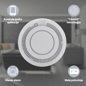 Wi-Fi smart senzor - detektor dima sa sirenom - Img 5