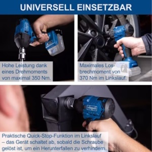 Akumulatorski udarni odvijač 370Nm 1/2” Brushless IXES BC-IW350-X + set punjač 2.4A i baterija 4.0Ah Scheppach - Img 5