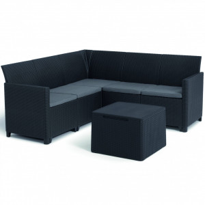 Baštenski set ugaoni MARIE 5 SEATER sa box stolom - grafit KETER - Img 1