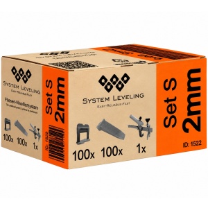 Komplet za nivelaciju pločica 3mm (100 kajli + 100 spona + klešta) SYSTEM LEVELING