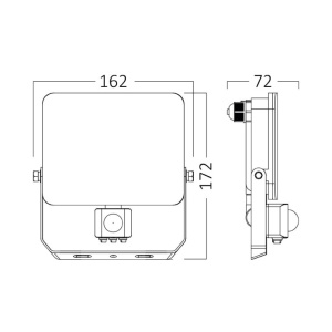 LED reflektor sa PIR senzorom 30W CCT BRAYTRON - Img 4
