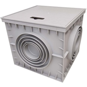 Poklopac za šaht PVC - kockasti sivi sa kutijom 40x40cm PLUS GROUP