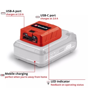 Power Bank USB - punjač TC-CP 18 Li USB A/C-Solo EINHELL - Img 4
