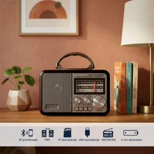 Prenosni retro Bluetooth radio PROSTO - Img 3